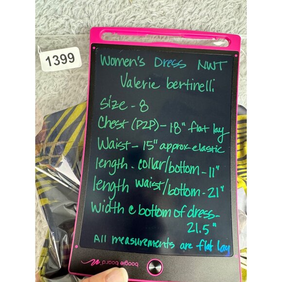 Womens Yellow & Black Palm Print Dress Valerie Bertinelli Size 8 NWT Polyester/S - Picture 13 of 13